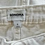 Sonoma  Skirt Denim Fray Release Hem A-Line White 8 Stretch Party Work Trendy Mod Photo 13