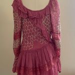 Love Shack Fancy NWT Pink And Gold Angora Mini Dress Photo 5