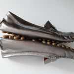 Coach  Nola Silver Calf Grain Leather Logo Slip On Driving Shoe Moccasin Loafers Photo 6