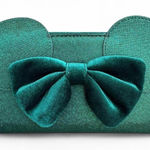 Disney NWT  Minnie Mouse Wallet Green Metallic Bow Wristlet Photo 0