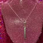 925 Renaissance Medieval English Sword Necklace Halloween creepy Silver Photo 6