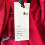 TFNC London Burgundy Sonia Maxi Dress Pleated Bust Plunging V Neckline Open Back Red Photo 5