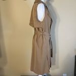 Stradivarius  Khaki Lightweight Sleeveless Open Front Trench w Attached Sash S Photo 4