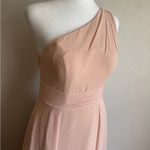 Azazie NWT  Dallas One Shoulder A-Line Chiffon Bridesmaid Dress Womens 4 Rose Photo 1
