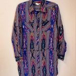 Kindom NWT 4 Way Convertible 100% Cotton Shirt Dress Size M Purple Size M Photo 0