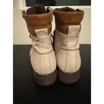 Josef Seibel Womens Leather White Lace Up Zip Stitched Combat Boots sz 37 Photo 7