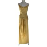 Anna October Selena Gown in Yellow Medium New Womens Jersey Tie Maxi Dress Photo 3