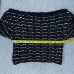 Balmain  Off The‎ Shoulder Metallic Cropped Top Black Gold FR 38 US 6 Photo 12