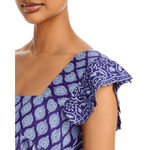 Bell  NWT Rey Beaded Border Print Top in Blue Multi Size L Photo 1