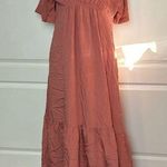 Anthropologie ANTHROPOLGIE DUSTY ROSE PINK TIERED DETAIL Flowy MAXI DRESS Photo 0