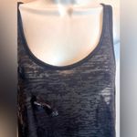 BCBG MAXAZRIA Black Long Tank with Sequins Racerback Burnout Size Large Photo 2