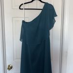 Azazie  Lizzy Pine A-Line One Shoulder Chiffon Maxi Dress Photo 6