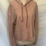 Billabong Crop Hoodie Women Top Sz Small Blush Pink Fleecy Drawstring Athleisure Photo 13