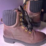 Cougar Brown Leather Combat Boots Size 8 Photo 1