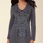 ✨Soma Divine Terry Scarf Hem Grey Sz Large Hoodie Paisley Scroll✨ Gray Photo 0