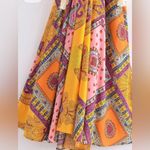 Vibrant Funky Colorful Patchwork Festival Wrap Skirt Pink Size M Photo 0