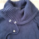 Preswick & Moore  Petite Cowl Neck Drawstring Kangaroo Pocket Sweater Navy Medium Photo 2