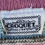 Vintage 90s Croquet Clue Geometric Checkered Multicolor Striped Pullover Sweater Multi Size M Photo 5