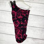 Wet Seal Vintage Y2K Black & Pink Floral One-Shoulder Ruched Side Top Size XS Photo 8