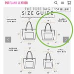 Portland Leather Goods Zip Top Tote Bag Large Leather Handbag Brown Oversized Photo 11