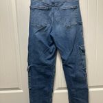 American Eagle Super High Rise Baggy Straight Cargo Pant Jeans Dark Wash Blue Size 4 Photo 1