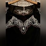 Free People  | Black Velvet Party Train Boatneck Top, Sz XS Photo 4