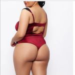 Frederick's of Hollywood New Georgine Velvet And Lace Teddy Medium‎ Photo 1