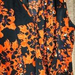 Devlin  Orange Floral Surplice Front Cut Out Back Sleeveless Top Size XS Photo 3