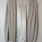 Lafayette 148 Silk Cashmere Open Front‎ Belted Cardigan Sweater Beige Small Tan Photo 0