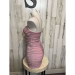 Pink Backless Ruched Glitter Bodycon Dress Size Small Photo 1