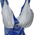 Ralph Lauren Lauren Women's Ruffled Paisley Print One-Piece Swimsuit Size 16 Photo 5