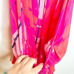 See By Chloe  Pink Plaid Silk Tie Front Tunic Dress Photo 5