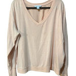 Athleta Sunrise V-Neck Sweatshirt light weight- 1X- Pink/Peach Photo 0