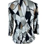 Vintage MSK Sequin Blouse Womens M Black Beige Asymmetrical Artsy Unique 90s Y2k Size M Photo 1