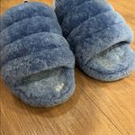 UGG  Fluff Yeah Blue Fuzzy Slipper Slides Size 8 Photo 4