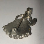 Vintage Silver Tone Enamel CZ Rhinestones Lady in Dress Dancer Pin Photo 6