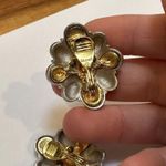 Monet Women’s Signed  Faux Pearl Two Tone Clip On Earrings Photo 6