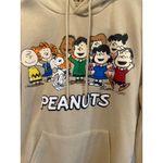 Aeropostale  Peanuts Snoopy Charlie Brown Group Hoodie Sweatshirt Size S Tan cozy Photo 1