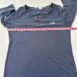 Calvin Klein Sleepwear Henley Long Sleeve Top Gray Women’s Medium CK Logo Photo 3