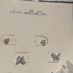 A New Day  earrings Sterling Silver CZ heart butterfly Nickel Free jewelry 2pack Photo 1