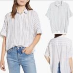 All Saints Women's Saria Striped Shirt Striped Button up Split Open Back XS Photo 10