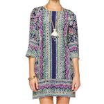 Lilly Pulitzer  Women’s Sz 6 Navy Green Pink Silk Not Too Catty Rylee Shift Dress Photo 1