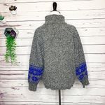 Vintage Segue Gray & Blue Fair Isle Wool Sweater Size Medium Photo 7