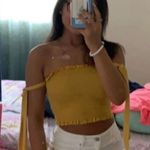 yellow smocked tube top Photo 1