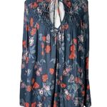 Free People So Fine Printed Smocked Top in Midnight Combo XS Floral Tunic Dress Photo 0