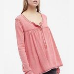 We The Free  people kai pink henley long sleeve shirt Photo 0