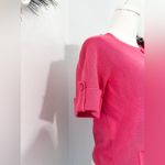 Loft  Womens Pink Short Sleeve Sweater Button Up Cardigan Small Photo 3