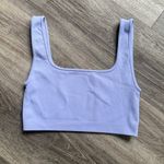 Set Active  Light Purple Sports Bra Ribbed Square Neck Lavender Photo 1