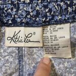 Kathi Lee Floral Print Button Front Maxi Skirt Size 14 Navy Blue Rayon Y2K** Photo 5