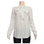 EMERSON FRY Ribbons Blouse, Ivory Dot, Large White Photo 6